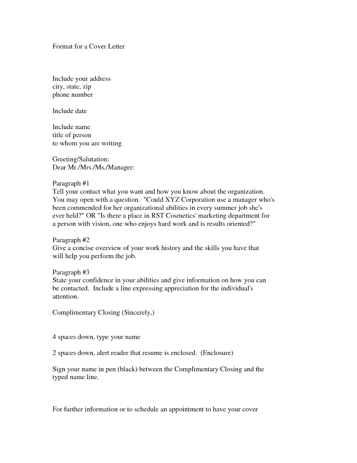 Cover letter for website job posting
